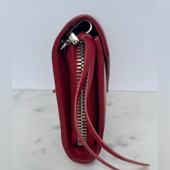 Balenciaga Red Leather Envelope Crossbody Wallet WOC - Picture 6 of 13